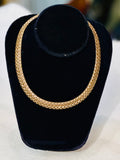 14k Italian Elegant Gold Chain woven Necklace, size 16.5” (preowned)