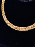 14k Italian Elegant Gold Chain woven Necklace, size 16.5” (preowned)