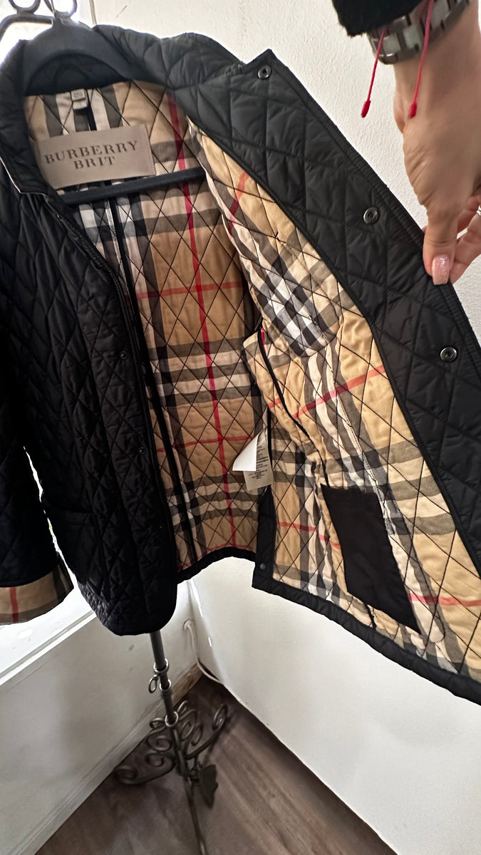 Burberry XL Men's Quilted Brit Jacket in Black (Pre-Owned