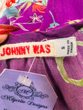 JOHNNY WAS PURPLE FORZA BLOUSE WITH FLORAL EMBROIDERY SIZE:small (preowned)