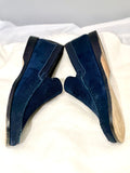 Ermenegildo Zegna Navy Blue Suede for men size 9 (preowned)