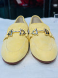 COLE HAAN Grandseries  Yellow Suede Loafers with Silver Hardware Size 7 (preowned)