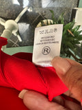 Elegant Red Ruffle Sleeve Dress (M)