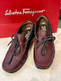 Salvatore Ferragamo Men's Burgundy Leather Driving Loafers S: 7.5 US (preowned)