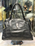 Marc Jacobs Black Leather Shoulder Bag with Gold Hardware (preowned)