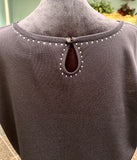 Misook Black Long Sleeve Cardigan with Top Sparkling Stud Detail 2pc XL ( preowned)