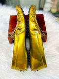 Tod's Shiny Gold Patent Leather Penny Loafers - Women's size 38 (preowned)
