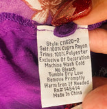 JOHNNY WAS PURPLE FORZA BLOUSE WITH FLORAL EMBROIDERY SIZE:small (preowned)