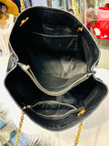 Tory Burch Black Tote with Gold Chain