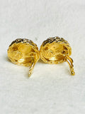St. John Gold-Tone Earrings with Pearl Accent ( preowned)