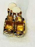Vintage Swarovski Sparkling Silver Clip Earrings (preowned)