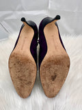 Authentic Manolo Blahnik Purple Suede Boots size 37 (preowned)