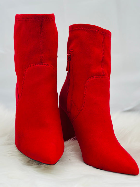 BCBGeneration Red Suede Ankle Bootie size 9.5 Pre-owned