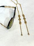Versace Sunglasses Over Sized Havana Brown with Gold Chain (preowned)