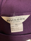 Misook Deep Purple Knit Button Cardigan S: 1X (preowned)
