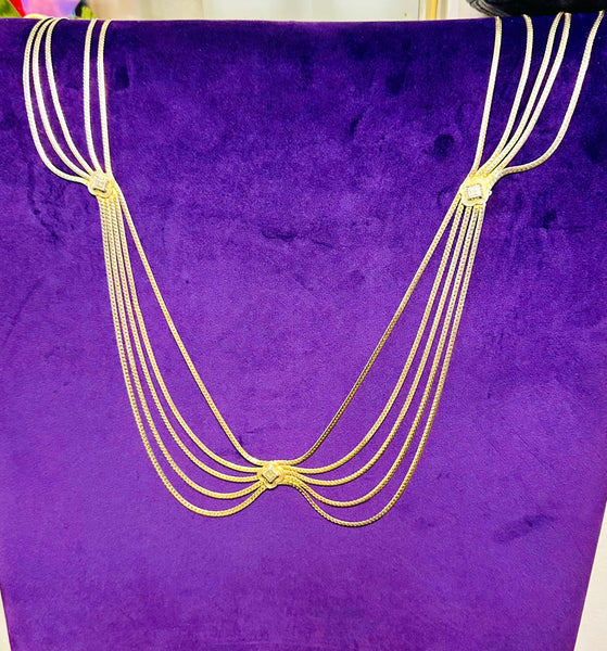 Christian Dior gold-plated multi-strand chain belt and  display picture 2