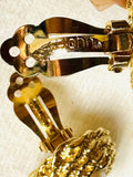 St. John Gold-Tone Earrings with Pearl Accent ( preowned)