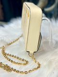 Louis Vuitton Cream and Gold Clutch with Monogram Design