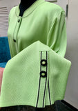 Misook matching twinset features a vibrant lime green 2pc size 1X (preowned)
