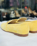 COLE HAAN Grandseries  Yellow Suede Loafers with Silver Hardware Size 7 (preowned)
