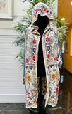 Johnny Was EmbroideredHooded Duster Cardigan S:small Flowy Bohemian (preowned)