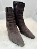 PRADA gray suede booties size 37 (preowned)