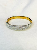 Vintage Swarovski Gold Plated
Clear Crystal Hinged Bangle
Bracelet (preowned)