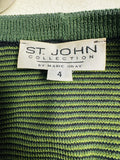St. John Dark Green Military Style Hook & Eye Knit Jacket and Top (2pc) (preowned)