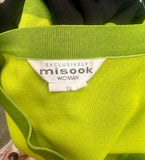 Misook Lime Green and Black Open-Front Cardigan with Clasp size 1X (preowned)