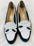 SALVATORE FERRAGAMO Women’s White and black Loafers s: 8.5 (preowned)