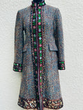 Nanette Lepore Multicolor Embroidered Trench Coat (preowned)size 8