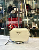 Prada Leather Cream Camera-Style Crossbody Bag (preowned)