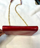 Louis Vuitton Shiny Red cross body with Gold Chain (preowned)