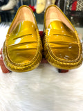 Tod's Shiny Gold Patent Leather Penny Loafers - Women's size 38 (preowned)
