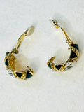 Vintage St. John Black and Gold Geometric Earrings (preowned)