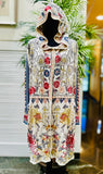 Johnny Was EmbroideredHooded Duster Cardigan S:small Flowy Bohemian (preowned)
