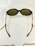 Versace Sunglasses Over Sized Havana Brown with Gold Chain (preowned)
