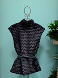 Mayoral Black Jacket Textured and Sequins with Belt for kids (preowned) w/tags
