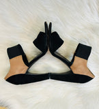 Prada Black/Beige Suede Ankle Strap Sandals size 36 (preowned)