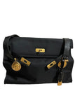 Auth Giani Versace, Rare Black Medusa Coin Shoulder Bag w/clochette closure