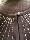 Misook Black Long Sleeve Cardigan with Top Sparkling Stud Detail 2pc XL ( preowned)