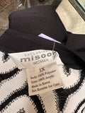 Misook Black and White Wave-Pattern Knit Cardigan 1X (preowned)