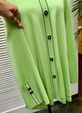 Misook matching twinset features a vibrant lime green 2pc size 1X (preowned)