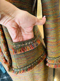 St. John Collection Olive Multicolor Tweed Jacket and Skirt Set (preowned)
