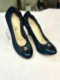 CHANEL SHOES FOR WOMAN ESCARPINS BLACK SIZE 38.5 VERY GOOD CONDITION (preowned)