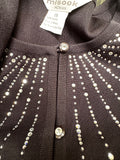 Misook Black Long Sleeve Cardigan with Top Sparkling Stud Detail 2pc XL ( preowned)