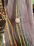 JOHNNY WAS Embroidered Navy (gray)Floral Button-Front Tunic Top S:small (preowned)