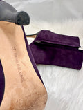 Authentic Manolo Blahnik Purple Suede Boots size 37 (preowned)