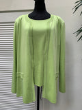 Misook twinset includes an open-front long-sleeve cardigan (2pc) size 1X (preowned)
