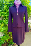 ST. JOHN COLLECTION 2 Pc. Jacket & Skirt in Dark Grape  Color, size 2 (pre owned)